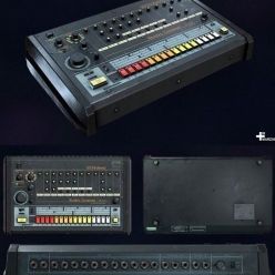 3D model Roland TR-808 Rhythm Composer PBR
