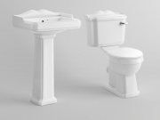 3D model Classic toilet and sinc