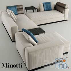 3D model Corner Sofa Minotti Leonard