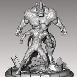 3D model Rhino VS Spider Man – 3D Print