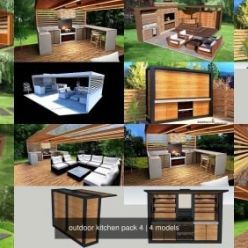 3D model CGTrader – outdoor kitchen pack 4 3D Model Collection