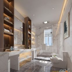 3D model Modern bathroom interior 022