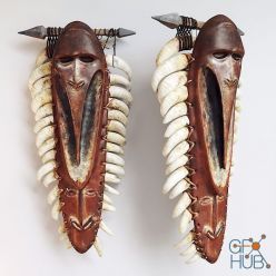 3D model African shaman mask