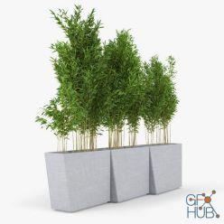 3D model Twista Contemporary-Modern Tall Commercial Modern Cement Planter