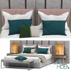 3D model Halston bed by Fendi Casa