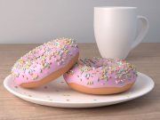 3D model Pink glazing donuts