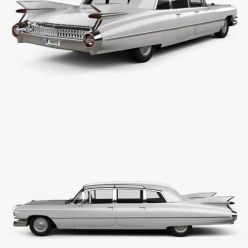 3D model Cadillac Fleetwood 75 Miller-Meteor Hearse 1959