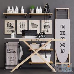 3D model Wooden Ironing Board Set (max 2011)