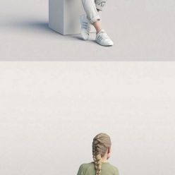 3D model Casual woman sitting and talking