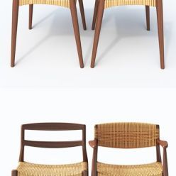 3D model Chair and armchair Ejner Larsen & Aksel Bender Madsen