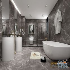 3D model Modern bathroom interior 075