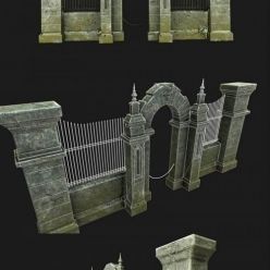 3D model Cemetery Gateway PBR