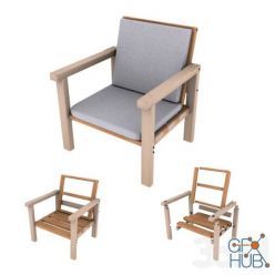 3D model DIY basic armchair