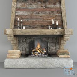 3D model Fireplace and decor