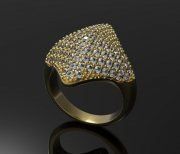 3D model Golden diamond ring