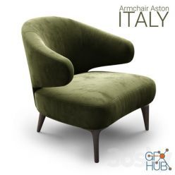 3D model Armchair Minotti Aston 1 OLIVE