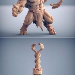 3D model Epic Boss - Minotaur Slaver and Wheel of Pain – 3D Print