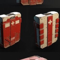 3D model Sci-fi medical suitcase PBR