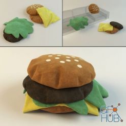 3D model Burger pillow