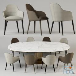 3D model Chairs by Giorgetti Selene | Giorgetti Mizar table