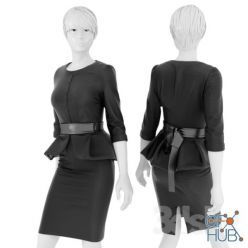 3D model Black women suit