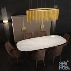 3D model Paolo Castelli Furniture set with chandelier