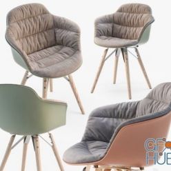 3D model Bontempi Mood covered armchair