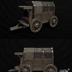 3D model Medieval Prision Carriage PBR