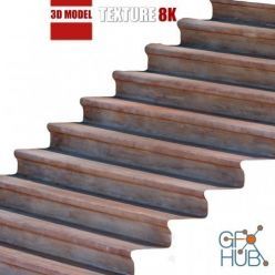 3D model Wooden staircase 96