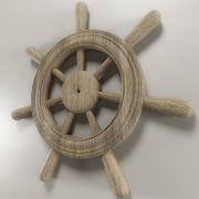 3D model Wooden steering wheel