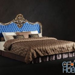 3D model Bed with Oak Lucretia Heabord