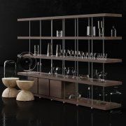 3D model Shelves with glassware
