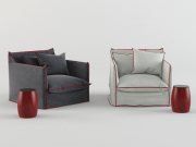 3D model Armchairs with red decor