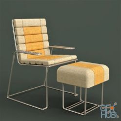 3D model Valencia Easy Chair And Ottoman