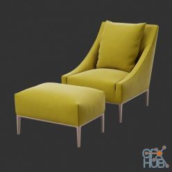 3D model Armchair Jean Pouf 001