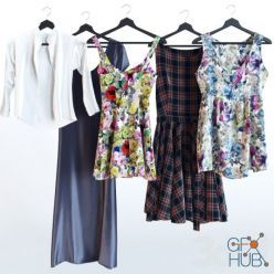3D model Colored sundresses and dresses