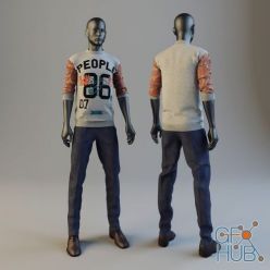 3D model Mannequin with jeans and sweater