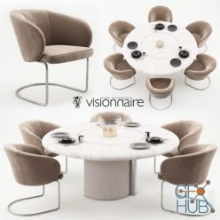 3D model Visionnaire Carmen chairs and Opera table