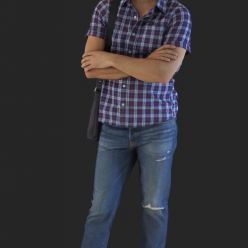 3D model Casual Man Standing with a Bag