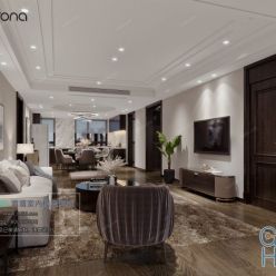 3D model Modern Style Living Room 2020 A079 (Corona)