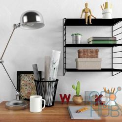 3D model Desktop with decor