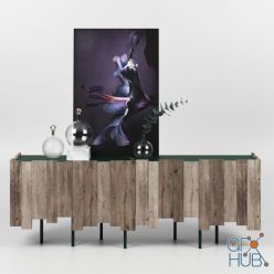 3D model Mogg Zio Tom Sideboard with decor