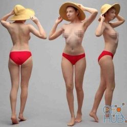 3D model Naked Woman Standing 02 PBR