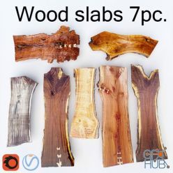 3D model Wood Slab 7pcs (Vray, Corona)