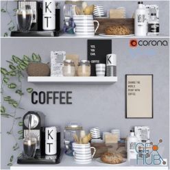 3D model Coffee home bar (Vray, Corona)