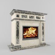 3D model Marble fireplace in Empire style