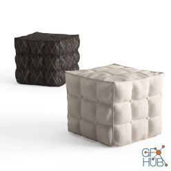 3D model Interior Poufs Textile