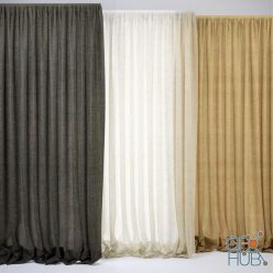 3D model Curtain three colors