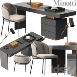 3D model Minotti Carson desk set