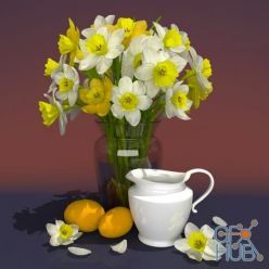 3D model Narcissus Bouquet and Fruit